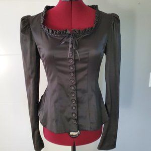 Betsey Johnson Victorian satin jacket 2010s